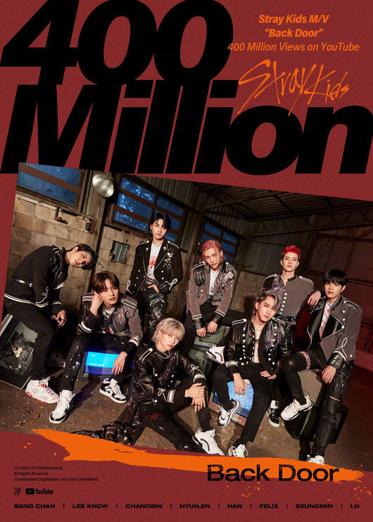 Stray Kids〈Back Door〉MV播放量破4亿 2025年美国点播量登顶K