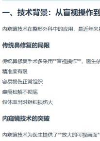 内窥镜微创技术在鼻修复中的应用：技术路径、优势与临床价值